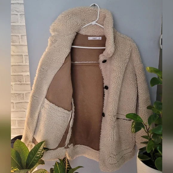 Mango 3 button sherpa jacket - Picture 10 of 11